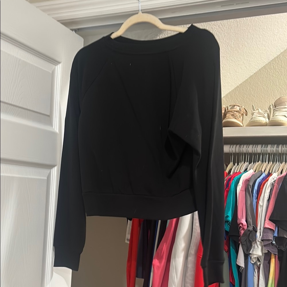 Target Black Asymmetrical Boxy Long Sleeve Hoodie